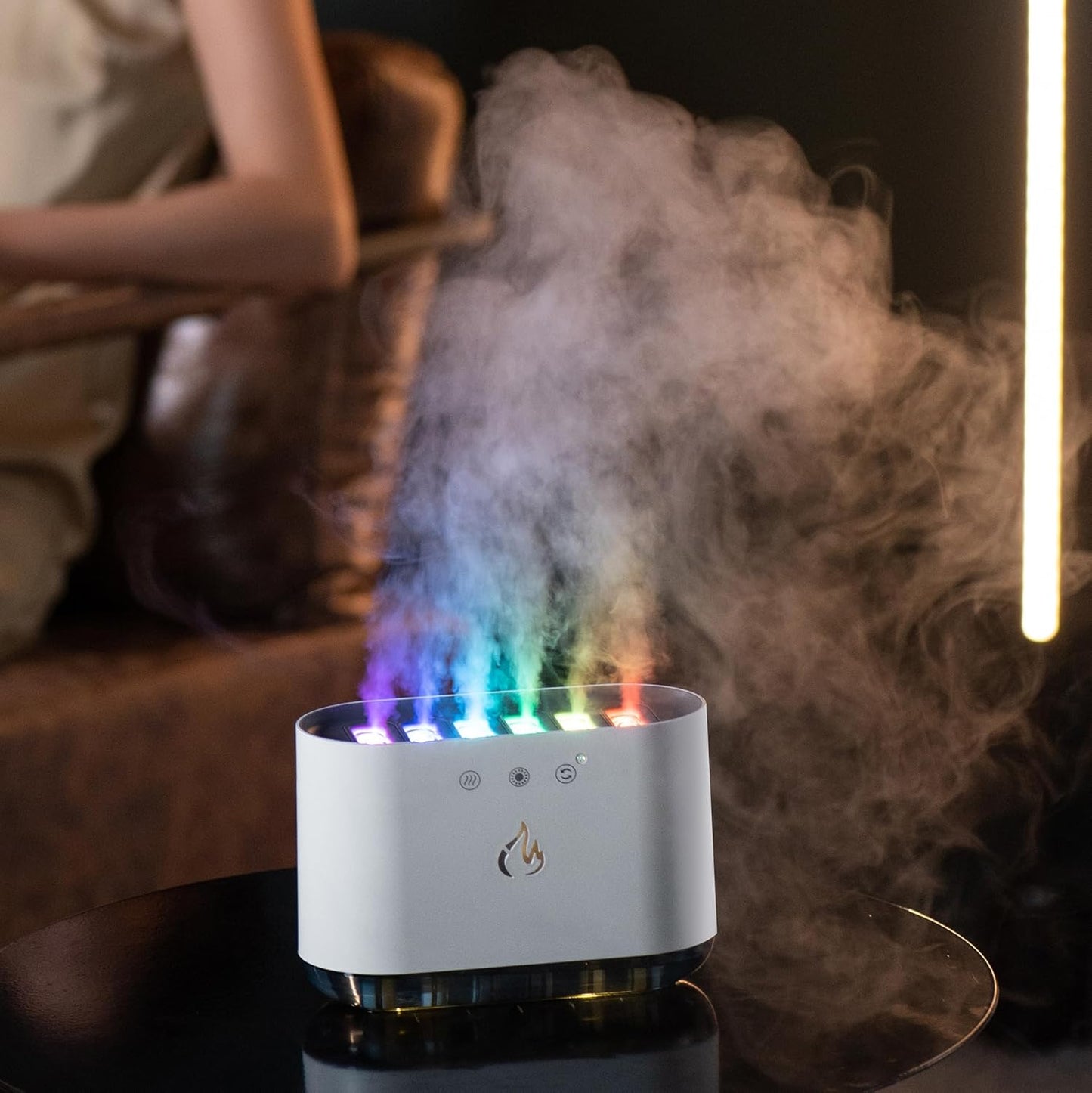 🌟Humidificador GloStream™ – Humidificador Inteligente 3 en 1: Vapor + Luces + Aroma
